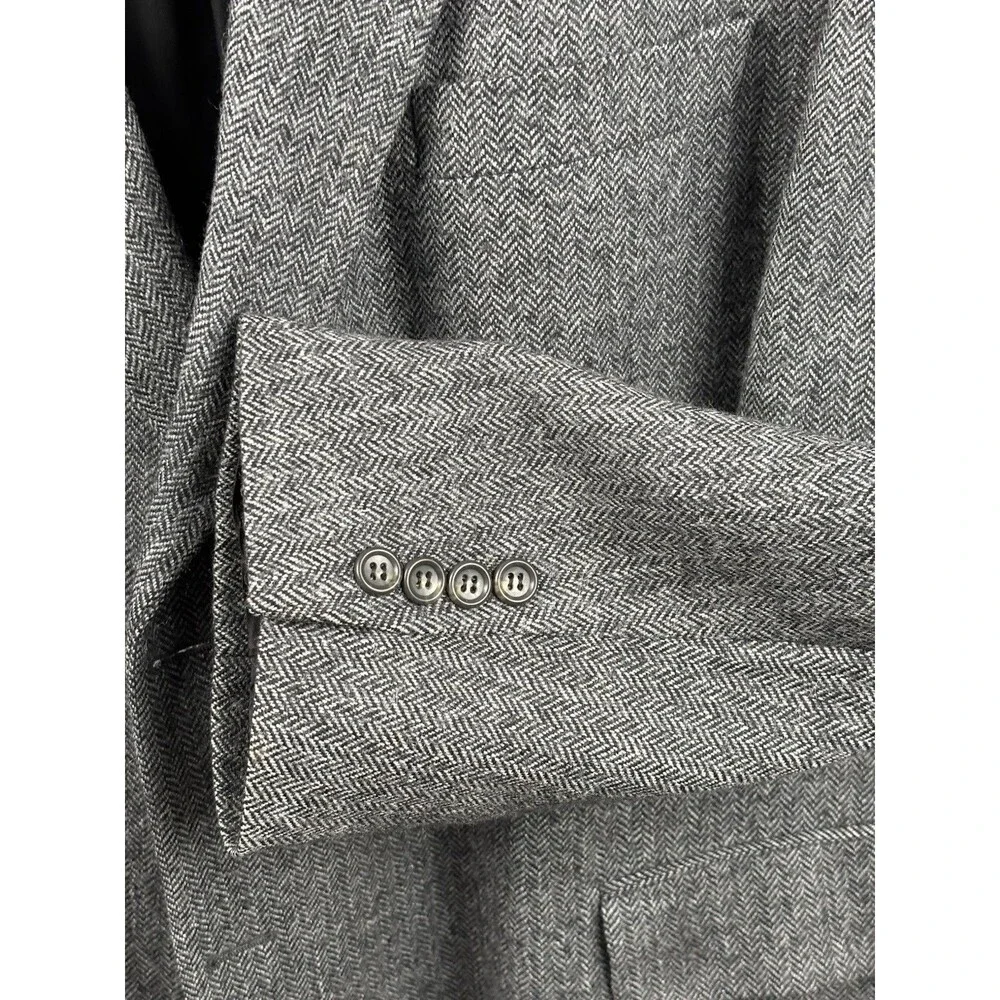 S Cohen Herringbone Tweed Mens Blazer 100% Wool Gray Sport Coat Jacket Men’s 54R
